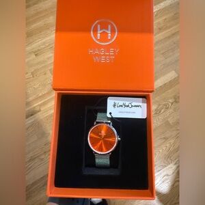 Hagley West - Orange and Silver Women's Watch